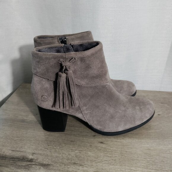 Born Womens Mauvide Side Zip  Casual Tassel Ankle Boots Booties Size 7.5‎ M - Picture 1 of 9